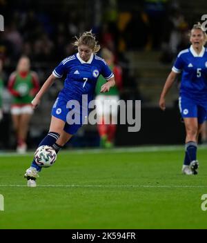 Wales v Bosnia in action during the Women's World Cup Qualifiers at ...