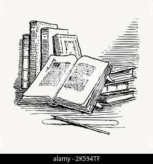 Open book clipart, vintage stationery illustration vector Stock Vector  Image & Art - Alamy