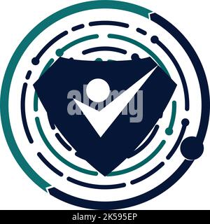 security tech logo design template Icon Illustration Brand Identity Stock Vector