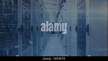 Image of integrated circuit and 6g over servers Stock Photo