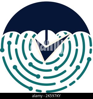 security tech logo design template Icon Illustration Brand Identity Stock Vector