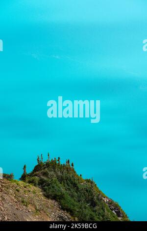 Close up view of Garibaldi Lake from Panorama Ridge. Stock Photo