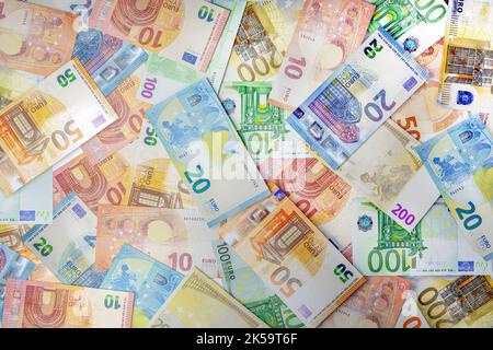 euro notes money background of banknotes European currency backgrounds of euros Stock Photo