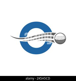 Letter O Golf Logo Symbol. Hockey Design Based Alphabet Vector Template Stock Vector