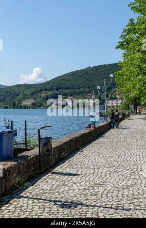 Orsova, Romania - June 13, 2022: Image from the Danube seafront in Orsova, Mehedinti, Romania. Stock Photo