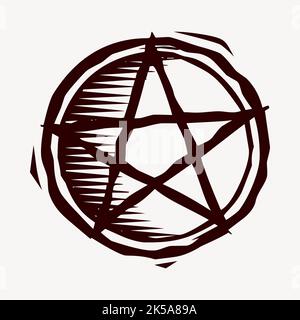 Pentacle clipart, vintage hand drawn vector. Stock Vector