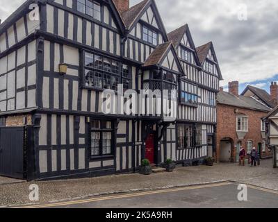 Church House, Church Lane, Ledbury, Herefordshire, UK, a 16th century black and white timber framed house. Stock Photo