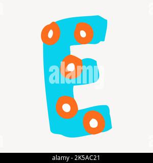 E alphabet collage element, cute illustration vector. Stock Vector