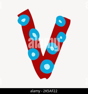 V alphabet collage element, cute illustration vector. Stock Vector