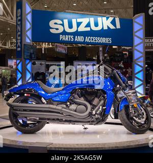 Cleveland, OH, USA - January 29, 2016: A Suzuki Boulevard M109R B.O.S.S. motorcycle, Progressive International Motorcycle Show. Stock Photo