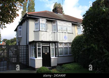 John Lennon's Childhood House in Liverpool Stock Photo