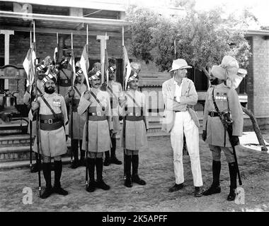 Photograph taken in 1930 of ERNEST B. SCHOEDSACK with Hodson's Horse (Bengal Lancer regiment stationed at Kohat on the North West Frontier in India) taken on expedition to film location footage for a proposed movie from the book THE LIVES OF A BENGAL LANCER by Francis Yeats Brown Paramount Pictures Stock Photo