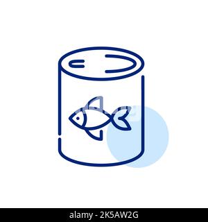 Canned fish icon. Pixel perfect, editable stroke Stock Vector
