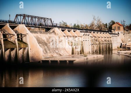 The Overholser Dam on the North Canadian River in Oklahoma Stock Photo