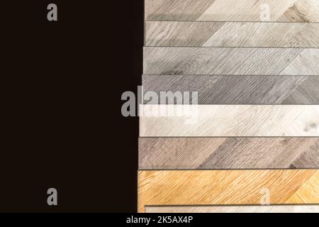 Luxury Vinyl Tile flooring samples at a high end flooring showroom Stock Photo