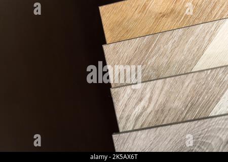 Luxury Vinyl Tile flooring samples at a high end flooring showroom Stock Photo