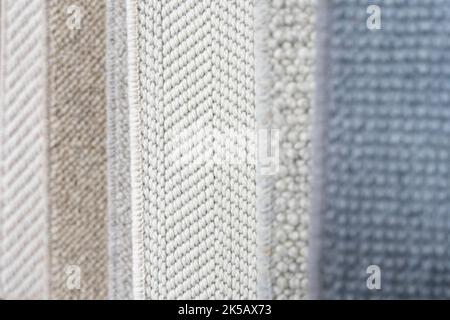 Carpet samples at a high-end flooring showroom Stock Photo