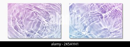 abstract blue purple water wave set, pure natural swirl pattern texture, background photography Stock Photo