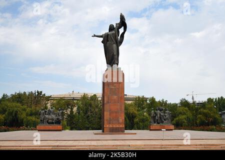 Bishkek, Kyrgyzstan - Sept 11, 2022: Fighters of the Revolution monument. Inaugurated in 1978. Central Asia Stock Photo