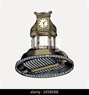 Vector vintage clock Stock Vector Image & Art - Alamy