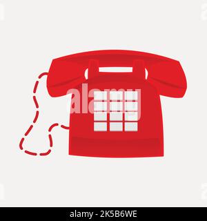 Retro telephone clipart, illustration vector. Stock Vector