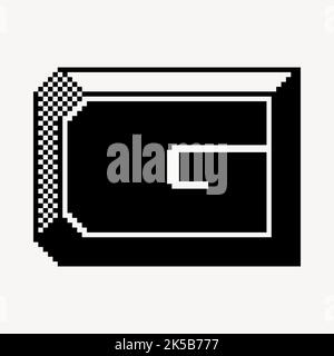 G letter clipart, 8-bit font illustration vector. Stock Vector