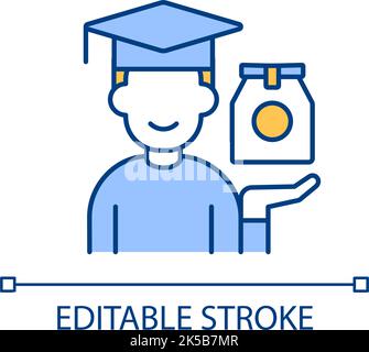 Brand marketer student RGB color icon Stock Vector