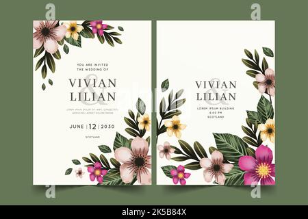 beautiful floral wedding card templates vector design illustration Stock Vector
