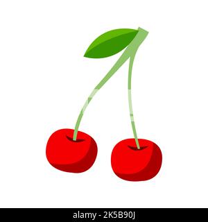 cute clipart of cherry of  on cartoon version,vector illustration Stock Vector