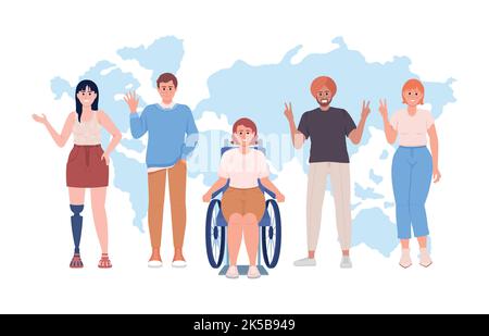 Diversity 2D vector isolated illustration Stock Vector