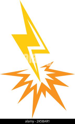 Lightning logo icon design illustration template Stock Vector