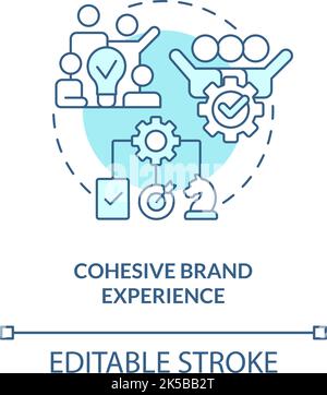 Cohesive brand experience turquoise concept icon Stock Vector