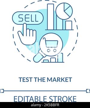 Test market turquoise concept icon Stock Vector