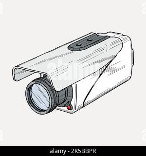 CCTV camera clipart, illustration vector. Stock Vector