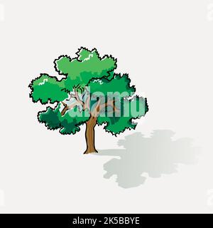 Big tree clipart, nature illustration vector. Stock Vector