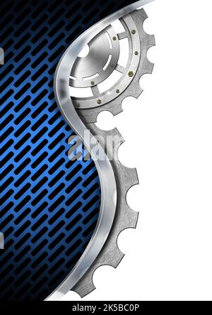 Background with three gears and blue line Stock Photo - Alamy