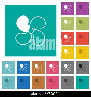 Car fan level 1 multi colored flat icons on plain square backgrounds. Included white and darker icon variations for hover or active effects. Stock Vector