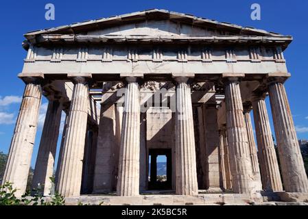 The Temple of Hephaestus in Ancient Market in Athens, Greece Stock Photo