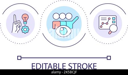 Research conclusion loop concept icon Stock Vector