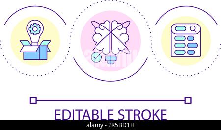 Find problem solving loop concept icon Stock Vector