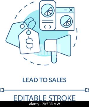 Lead to sales turquoise concept icon Stock Vector