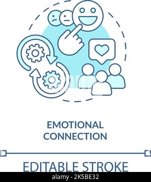 Emotional connection turquoise concept icon Stock Vector