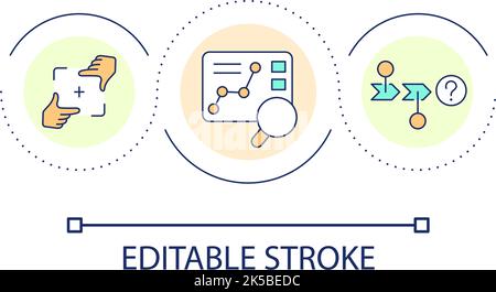 Identify research object loop concept icon Stock Vector