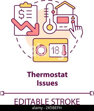 Thermostat issues concept icon Stock Vector