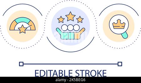 Set success rate percentage loop concept icon Stock Vector