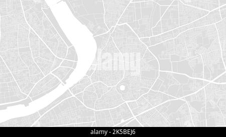 White and light grey Surat city area vector background map, roads and water illustration. Widescreen proportion, digital flat design roadmap. Stock Vector
