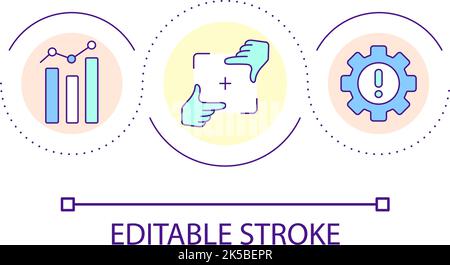 Focus on finding issues loop concept icon Stock Vector