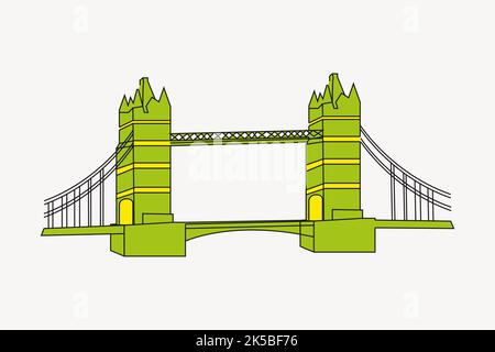 Tower Bridge clipart, illustration vector. Stock Vector