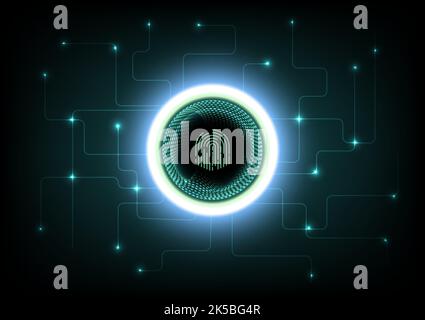 Abstract fingerprint technology background. Cyber security concept. Stock Vector