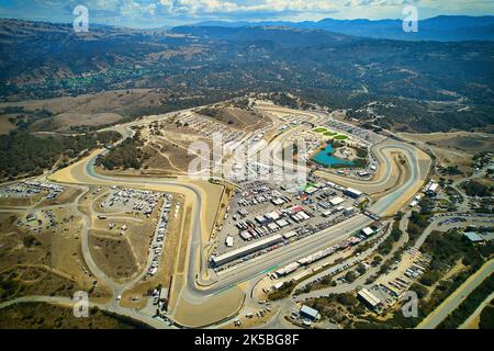 An aerial view of Laguna Seca Raceway in California, USA Stock Photo 